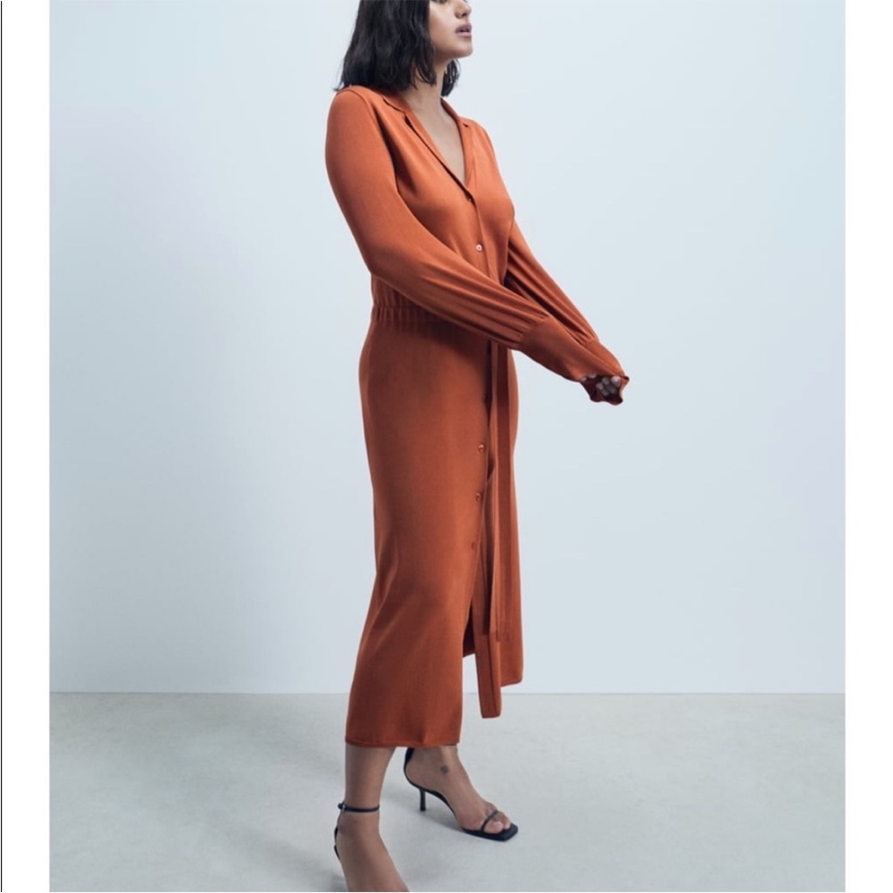 Zara - knit shirt dress
